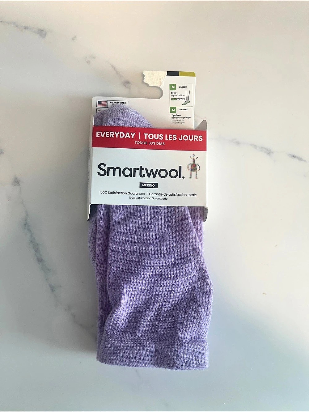 Smartwool Everyday Crew Socks Merino Wool Crew Socks in Purple